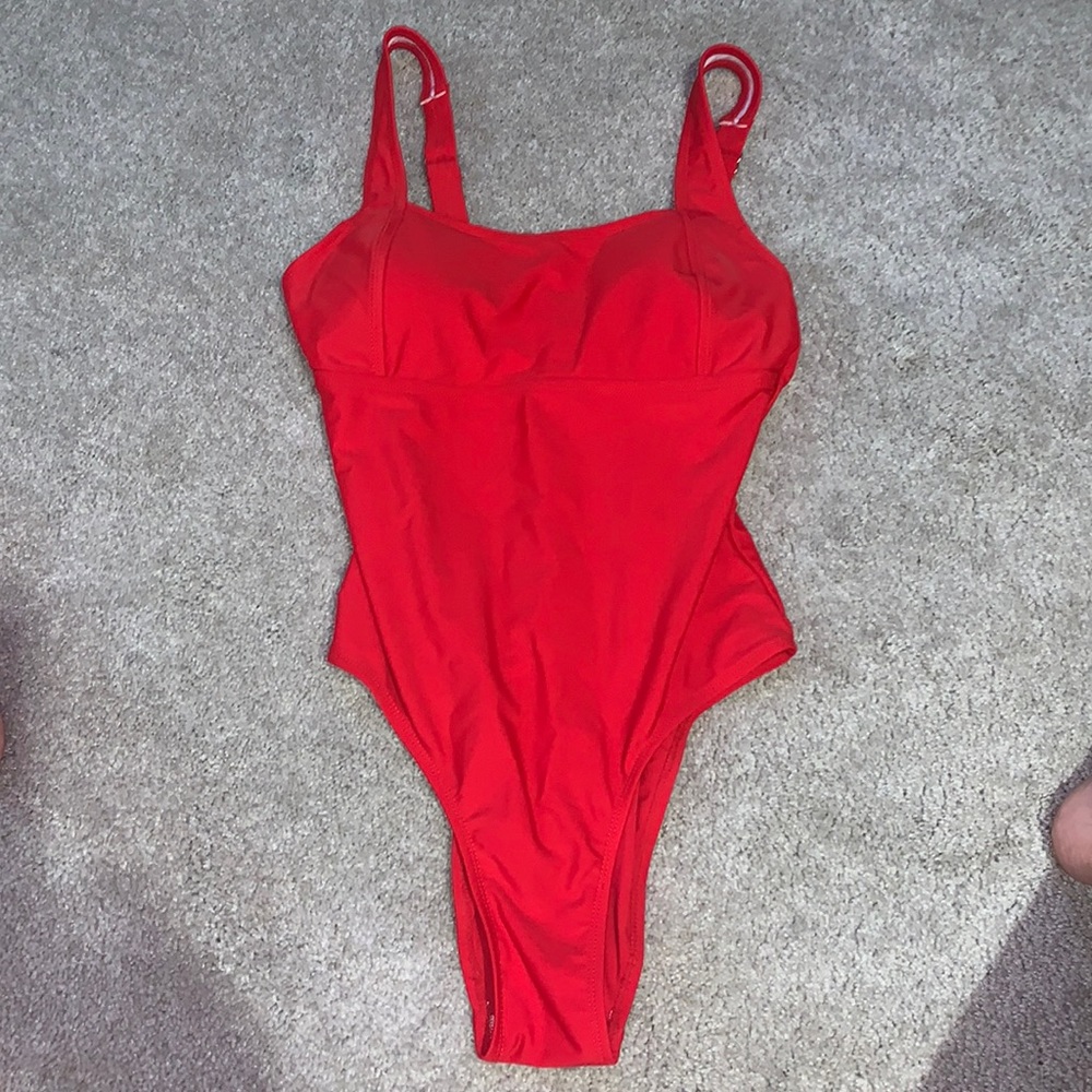 size small red one piece
